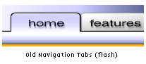 Old navigation tabs (Flash)